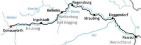 Radtour bayrische Donau - Karte